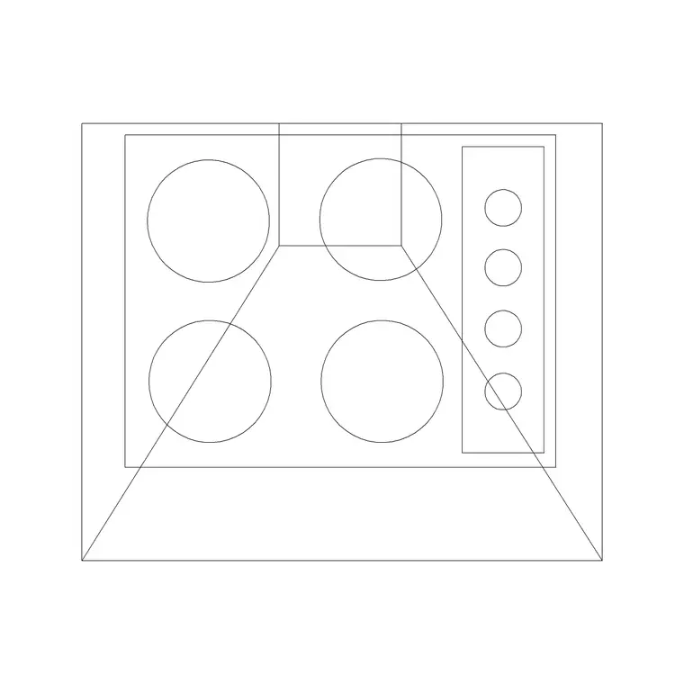 Cooking Range Plan 12 DWG CAD block thumbnail — kitchen drawing
