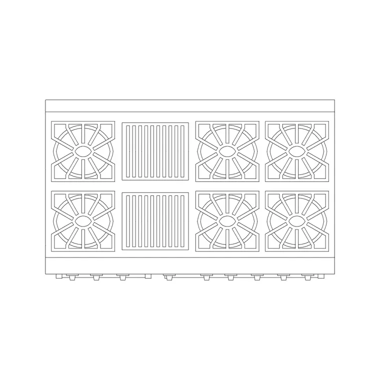 Cooking Range Plan 14 DWG CAD block thumbnail — kitchen drawing