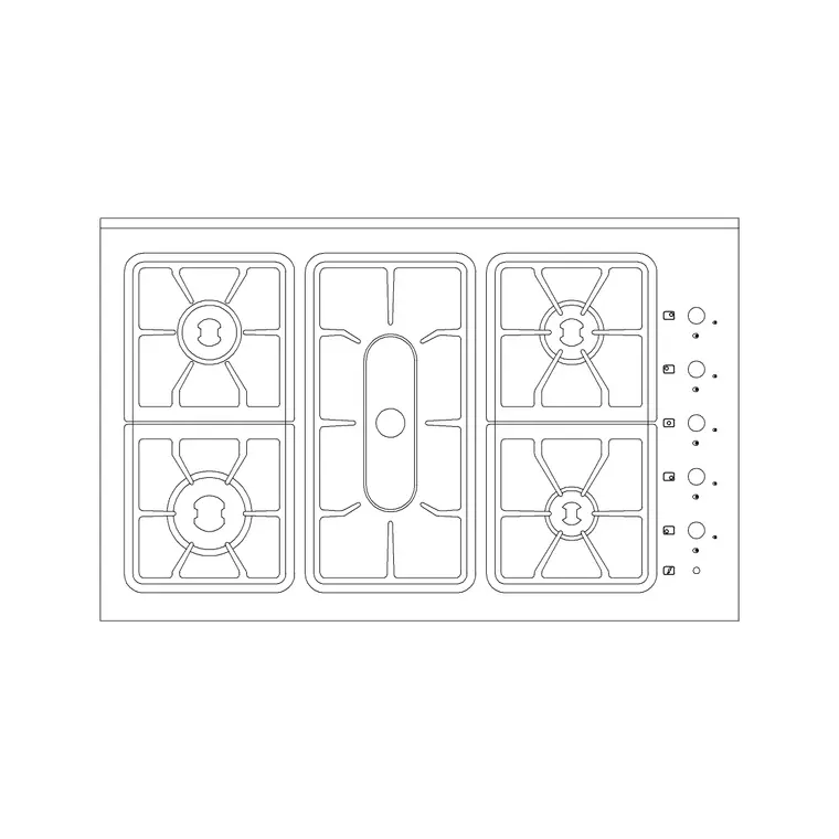 Cooking Range Plan 15 DWG CAD block thumbnail — kitchen drawing