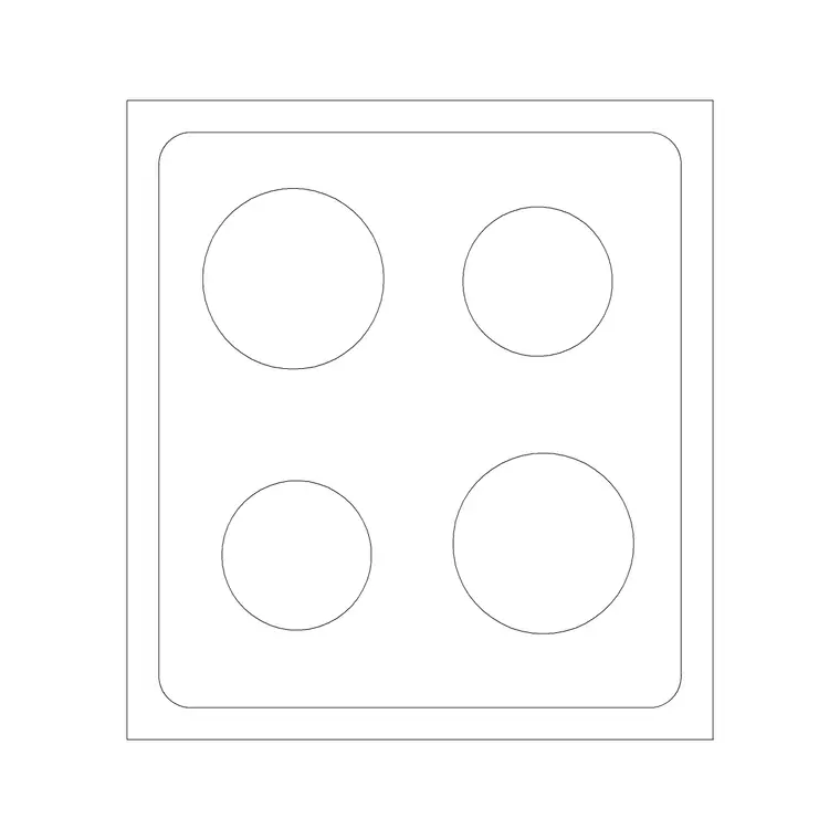 Cooking Range Plan 2 DWG CAD block thumbnail — kitchen drawing