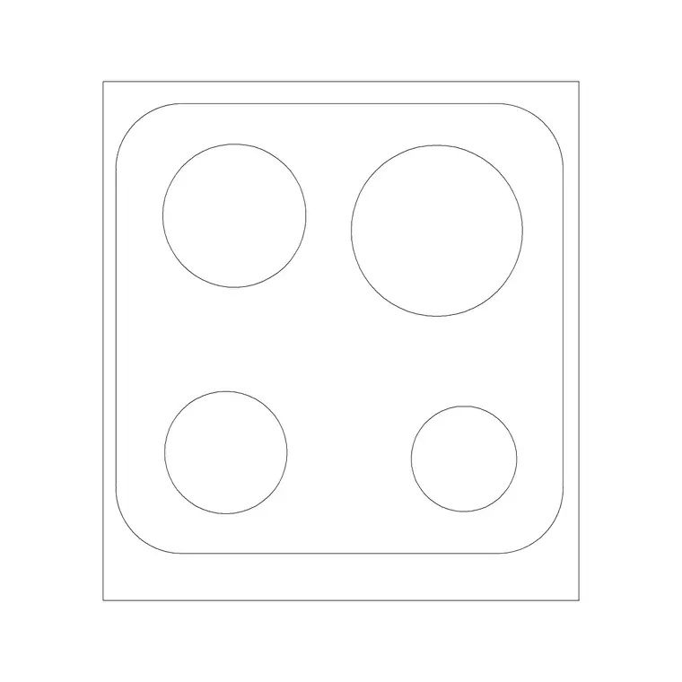 Cooking Range Plan 3 DWG CAD block thumbnail — kitchen drawing