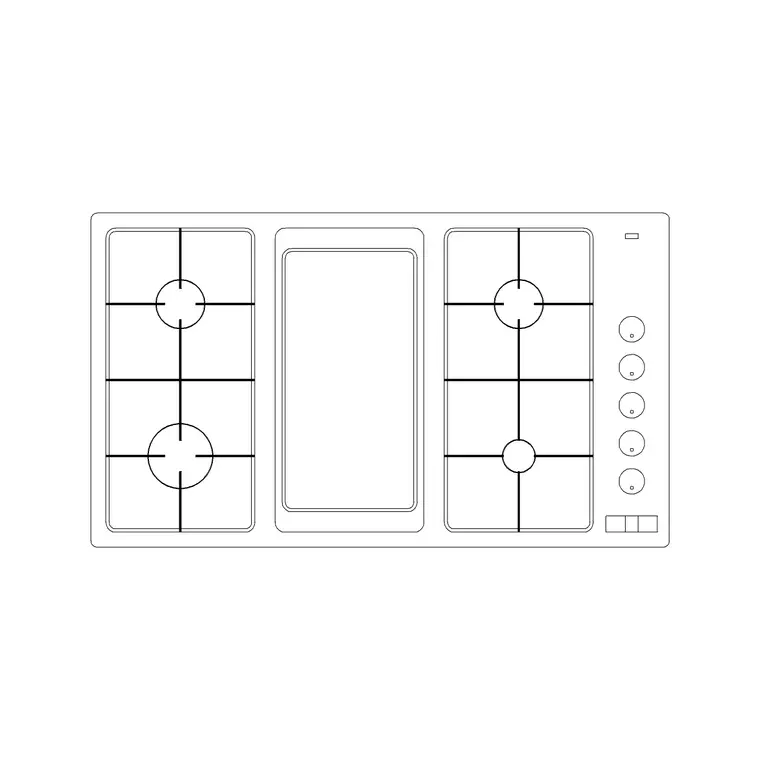 Cooking Range Plan 4 DWG CAD block thumbnail — kitchen drawing