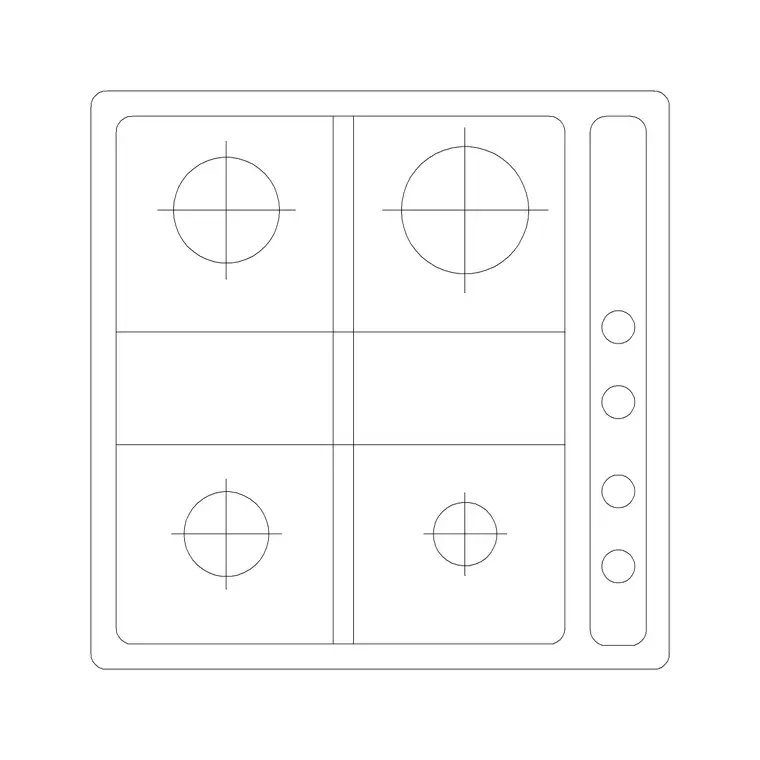 Cooking Range Plan 8 DWG CAD block thumbnail — kitchen drawing