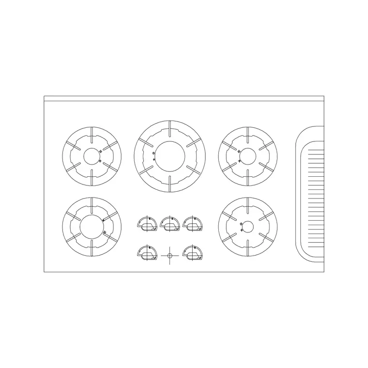 Cooking Range Plan 9 DWG CAD block thumbnail — kitchen drawing