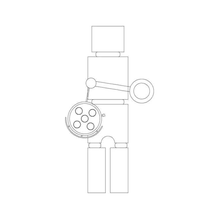 Couch With Pendant DWG CAD block thumbnail — medical drawing