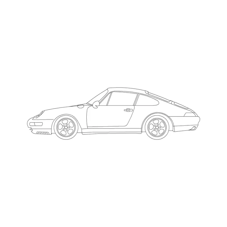 Coupe Car DWG CAD block thumbnail — vehicles drawing