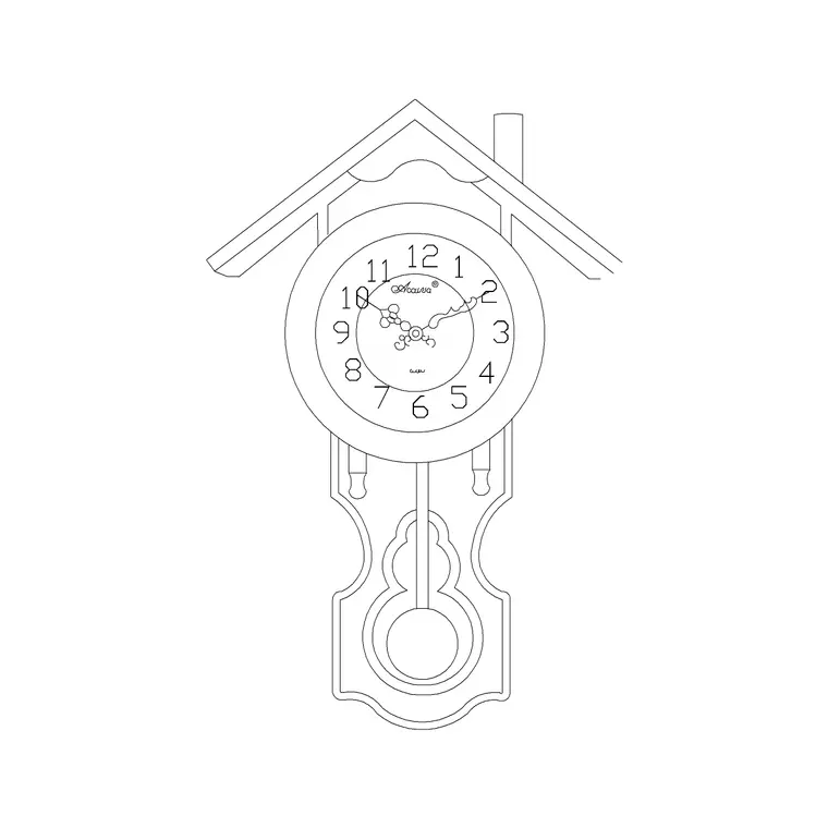 Cuckoo Clock Pendulum DWG CAD block thumbnail — accessories drawing