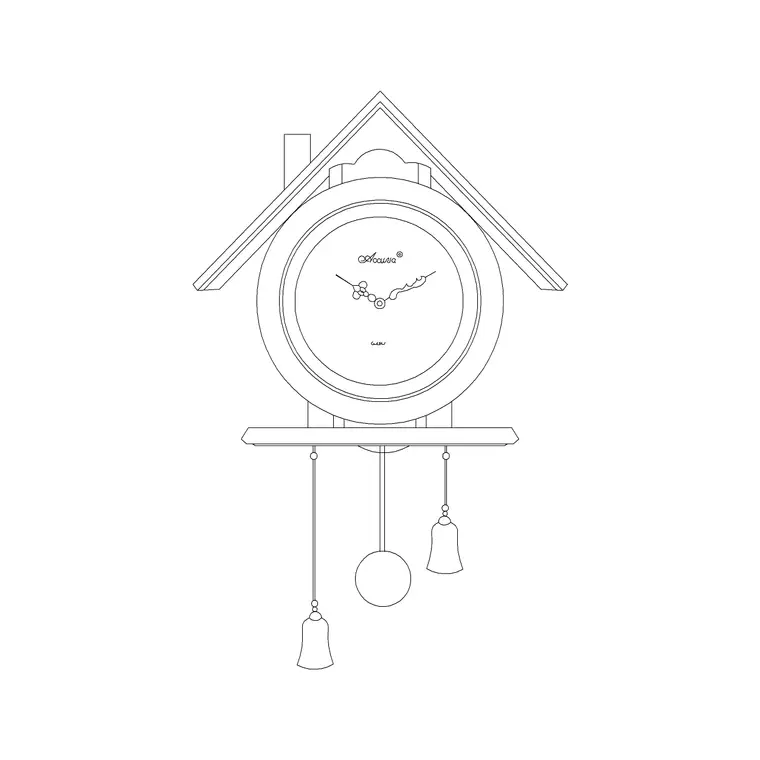 Cuckoo Clock DWG CAD block thumbnail — accessories drawing