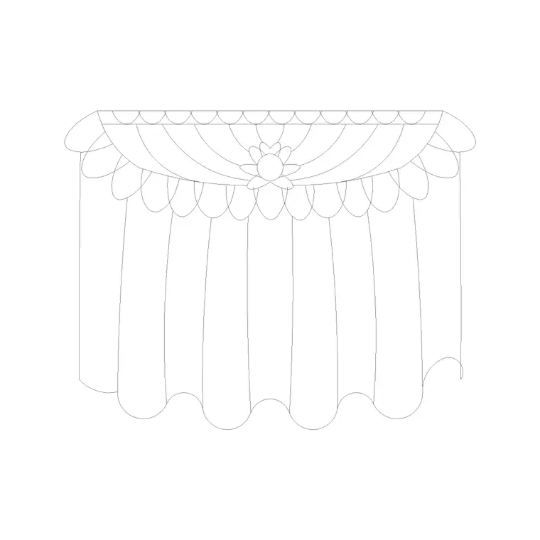Curtain Elevation (10) DWG CAD block thumbnail — accessories drawing