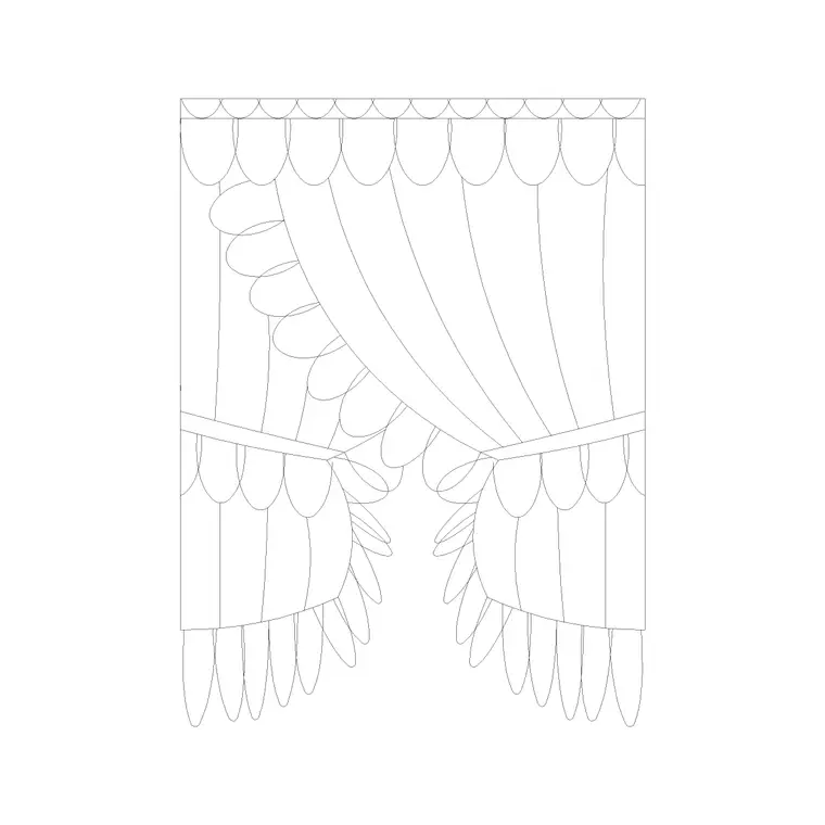 Curtain Elevation (13) DWG CAD block thumbnail — accessories drawing