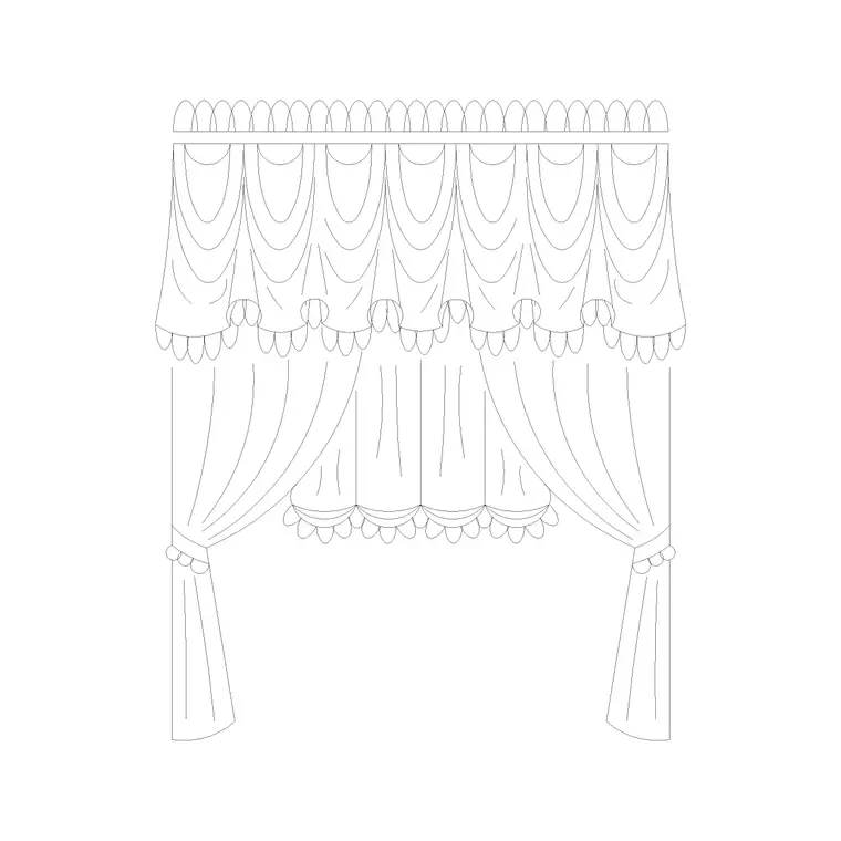 Curtain Elevation (15) DWG CAD block thumbnail — accessories drawing
