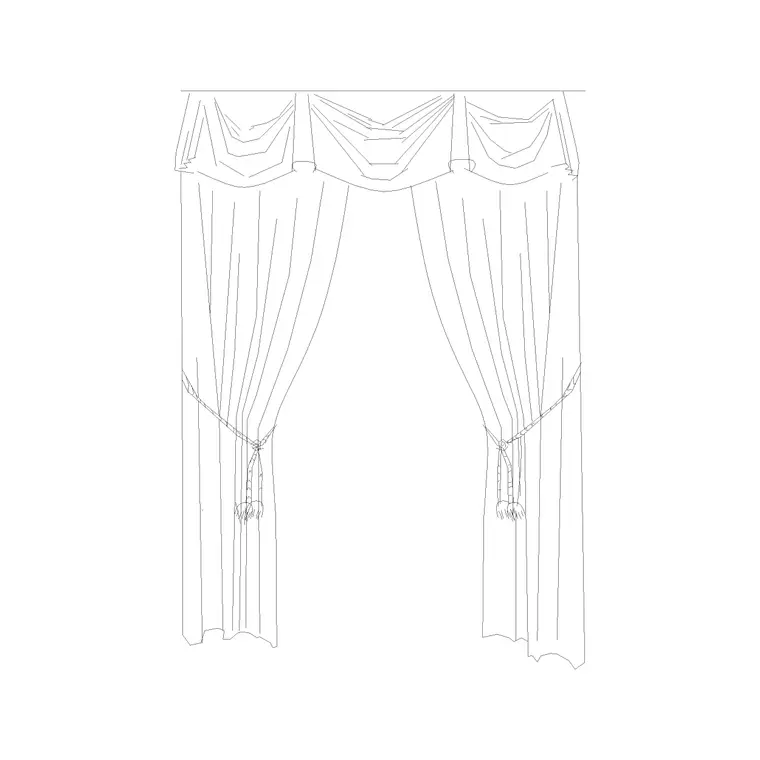 Curtain Elevation (17) DWG CAD block thumbnail — accessories drawing