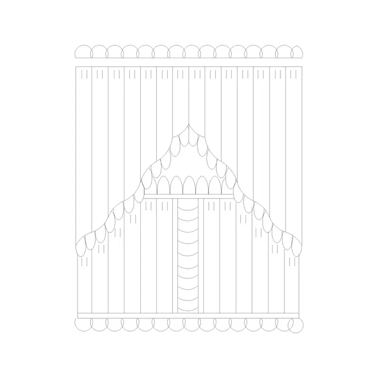 Curtain Elevation (19) DWG CAD block thumbnail — accessories drawing