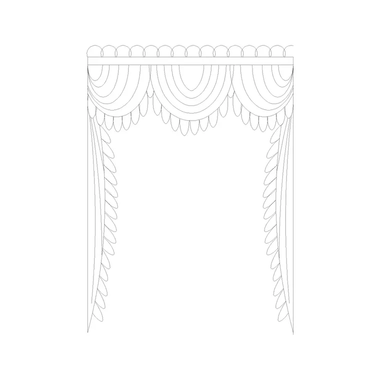 Curtain Elevation (20) DWG CAD block thumbnail — accessories drawing
