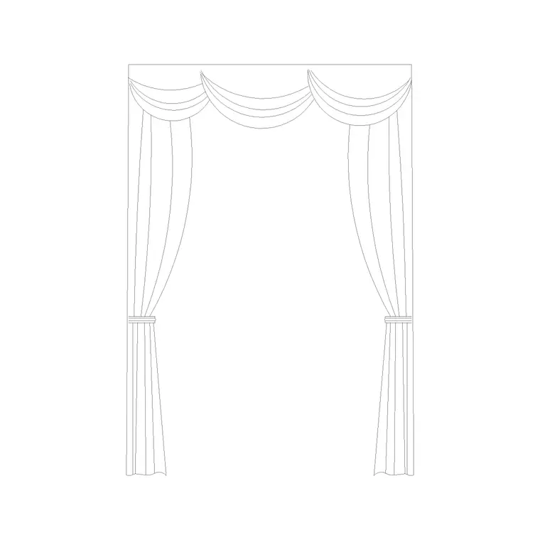 Curtain Elevation (21) DWG CAD block thumbnail — accessories drawing