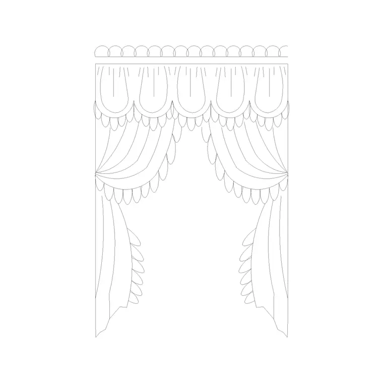 Curtain Elevation (22) DWG CAD block thumbnail — accessories drawing