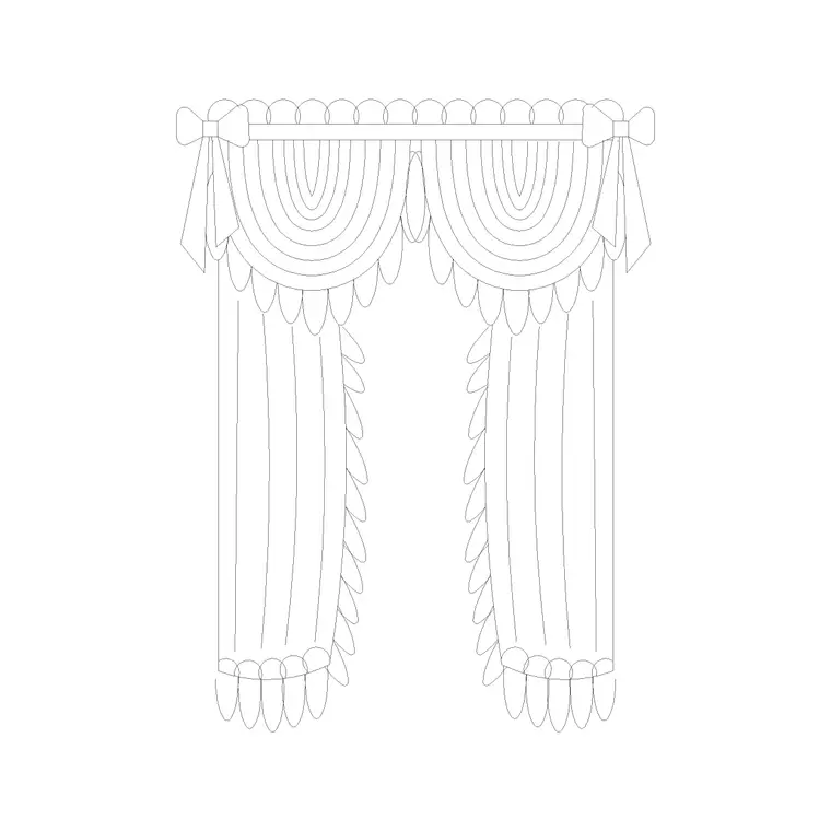 Curtain Elevation (23) DWG CAD block thumbnail — accessories drawing