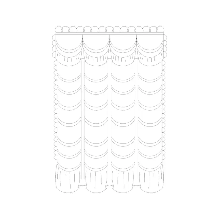Curtain Elevation (24) DWG CAD block thumbnail — accessories drawing