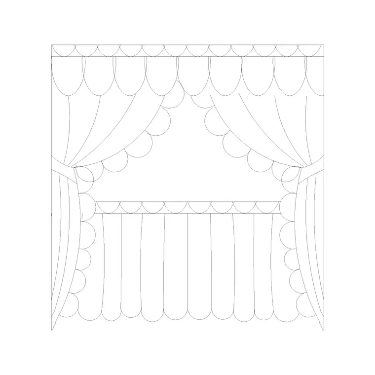 Curtain Elevation (25) DWG CAD block thumbnail — accessories drawing