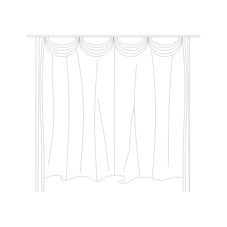 Curtain Elevation (26) DWG CAD block thumbnail — accessories drawing