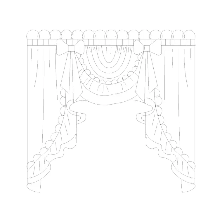 Curtain Elevation (27) DWG CAD block thumbnail — accessories drawing