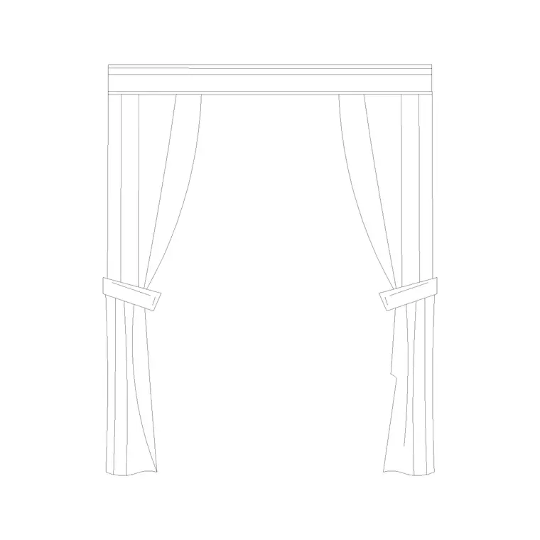 Curtain Elevation (29) DWG CAD block thumbnail — accessories drawing