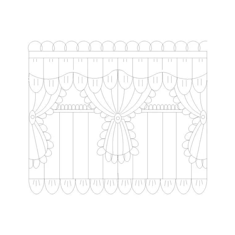Curtain Elevation (30) DWG CAD block thumbnail — accessories drawing
