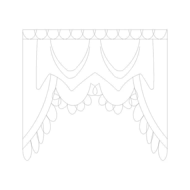 Curtain Elevation (31) DWG CAD block thumbnail — accessories drawing