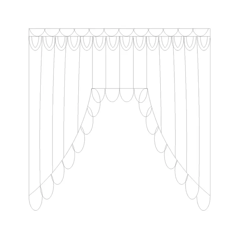 Curtain Elevation (4) DWG CAD block thumbnail — accessories drawing