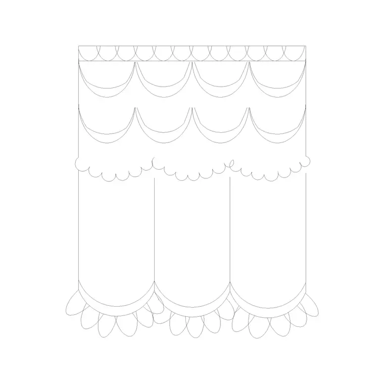 Curtain Elevation (5) DWG CAD block thumbnail — accessories drawing