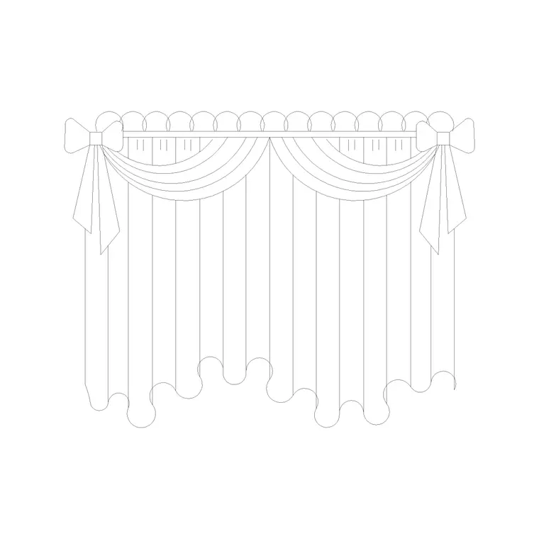 Curtain Elevation (7) DWG CAD block thumbnail — accessories drawing