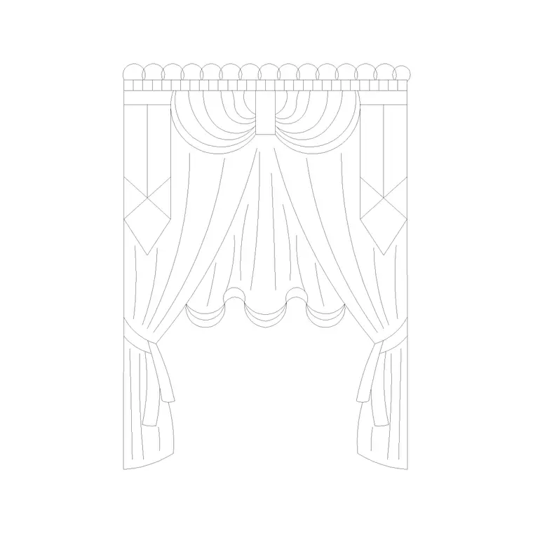 Curtain Elevation (8) DWG CAD block thumbnail — accessories drawing