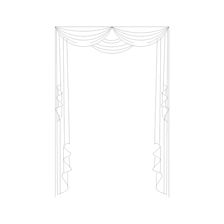 Curtain Elevation (9) DWG CAD block thumbnail — accessories drawing