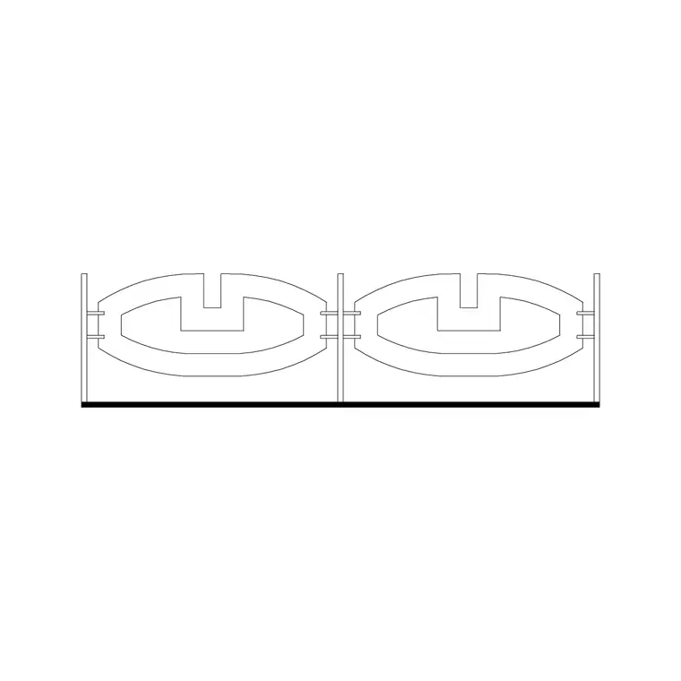Curve Shape Fence DWG CAD block thumbnail — outdoor drawing