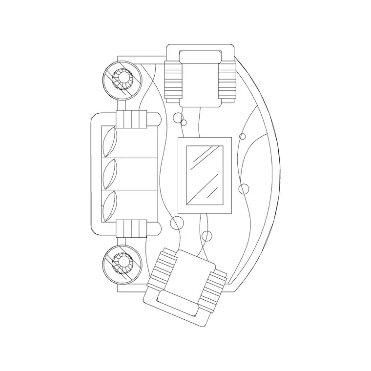 Curve Shape Sofa DWG CAD block thumbnail — furniture drawing