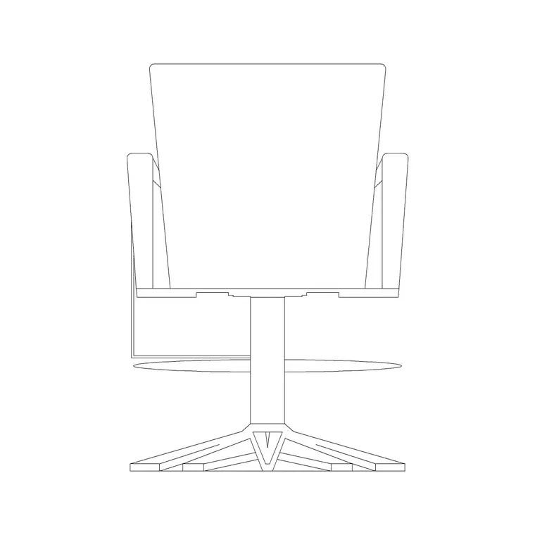 Cutting Chair Front Ele DWG CAD block thumbnail — furniture drawing