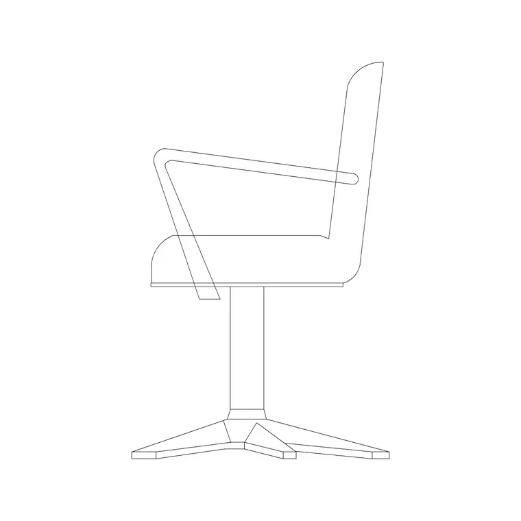 Cutting Chair Side Ele DWG CAD block thumbnail — furniture drawing