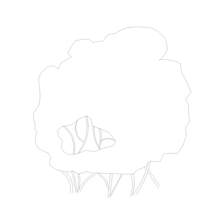 Deciduous Trees (12) DWG CAD block thumbnail — trees & plants drawing
