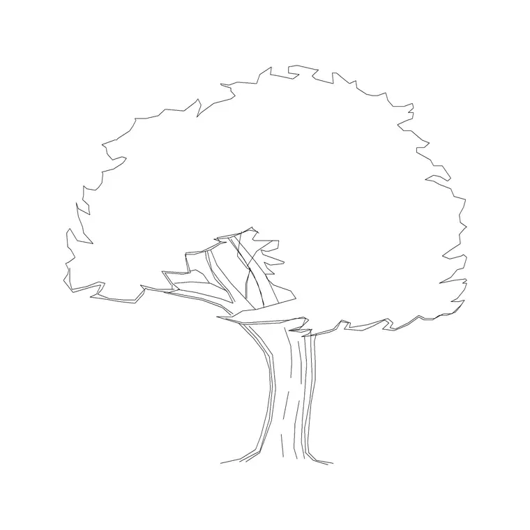 Deciduous Trees (21) DWG CAD block thumbnail — trees & plants drawing