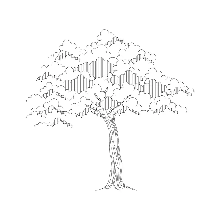 Deciduous Trees (24) DWG CAD block thumbnail — trees & plants drawing