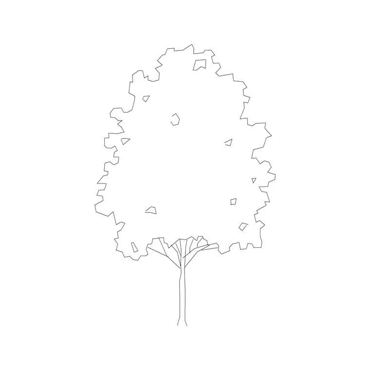 Deciduous Trees (26) DWG CAD block thumbnail — trees & plants drawing