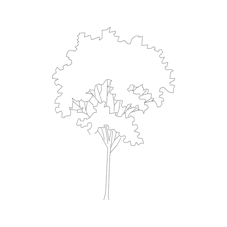 Deciduous Trees (27) DWG CAD block thumbnail — trees & plants drawing