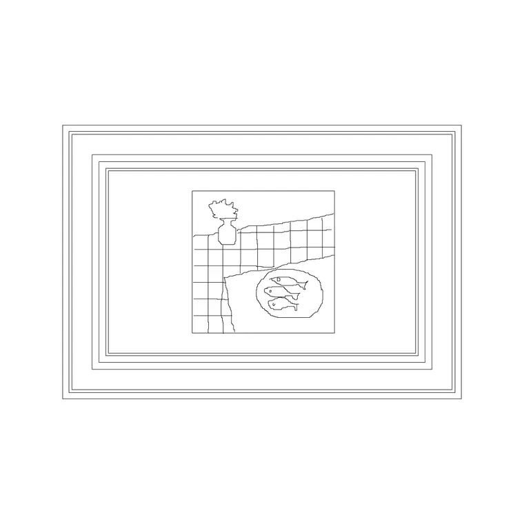 Decorative Frame DWG CAD block thumbnail — accessories drawing