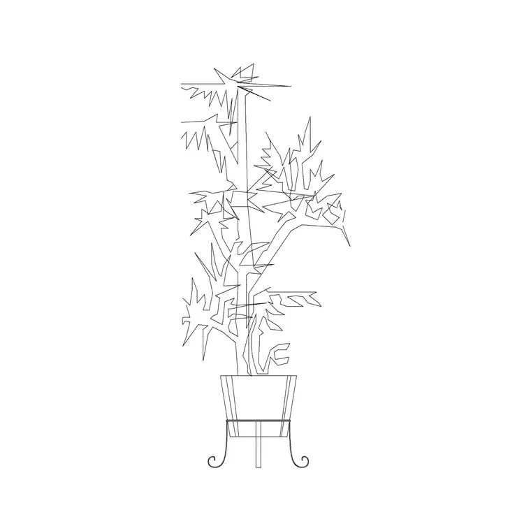 Delicated Indoor Plants DWG CAD block thumbnail — trees & plants drawing