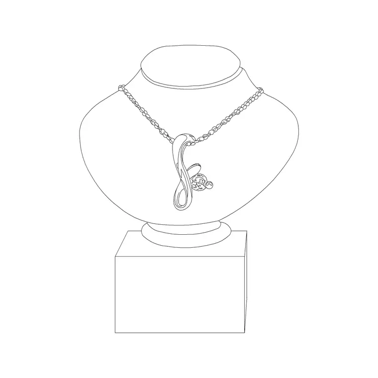 Desginer Necklace DWG CAD block thumbnail — accessories drawing