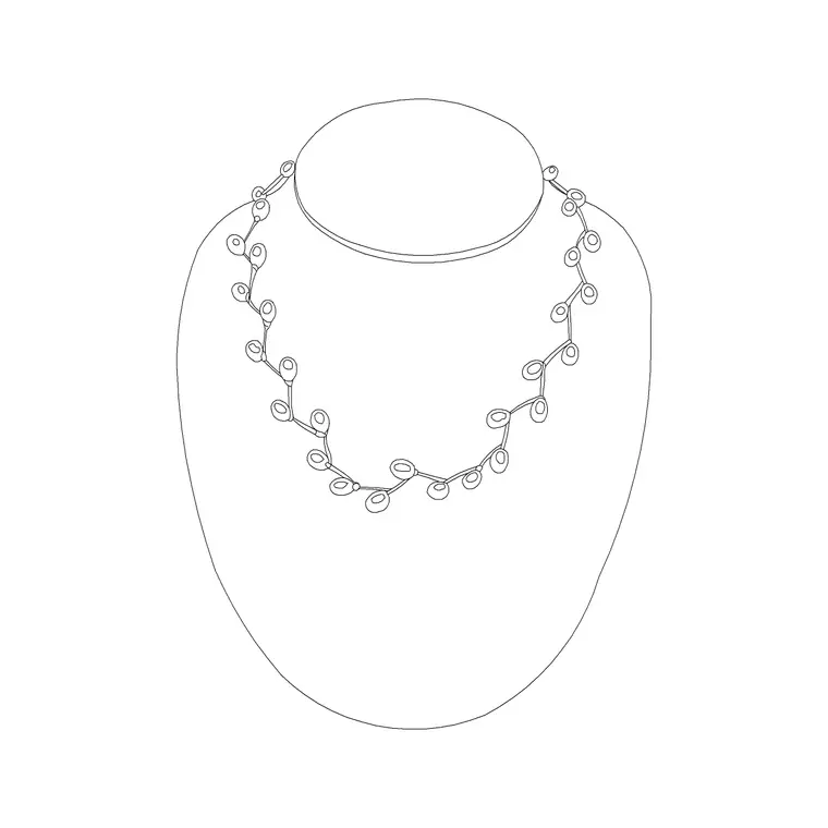 Diamond Necklace DWG CAD block thumbnail — accessories drawing