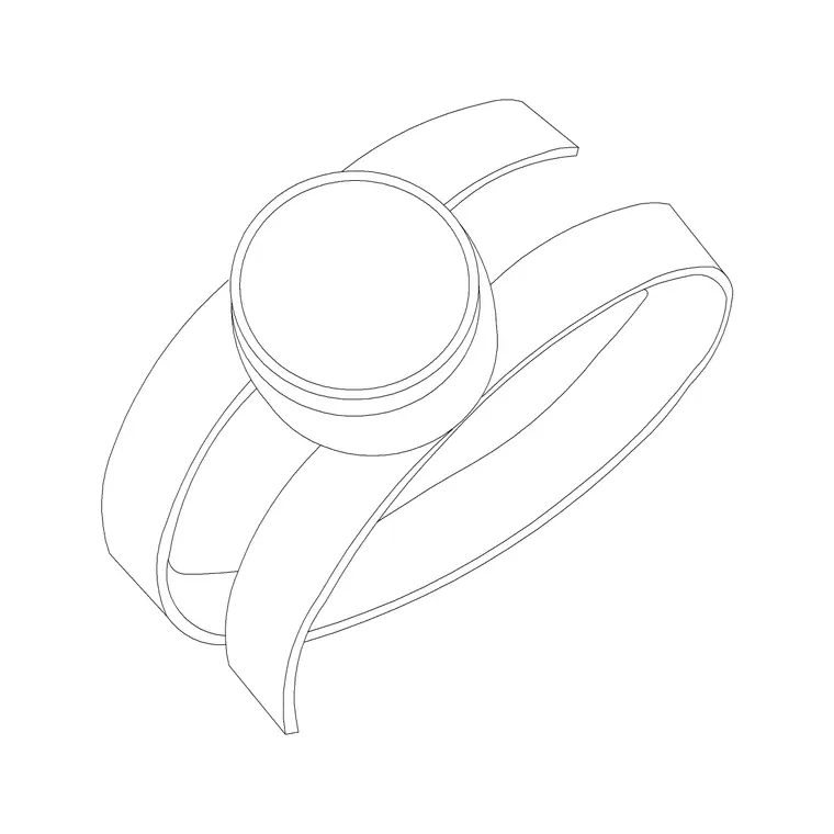 Diamond Ring DWG CAD block thumbnail — accessories drawing