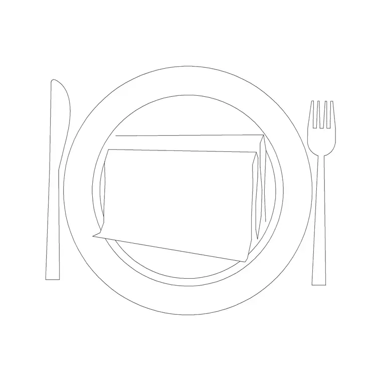Dishes DWG CAD block thumbnail — kitchen drawing