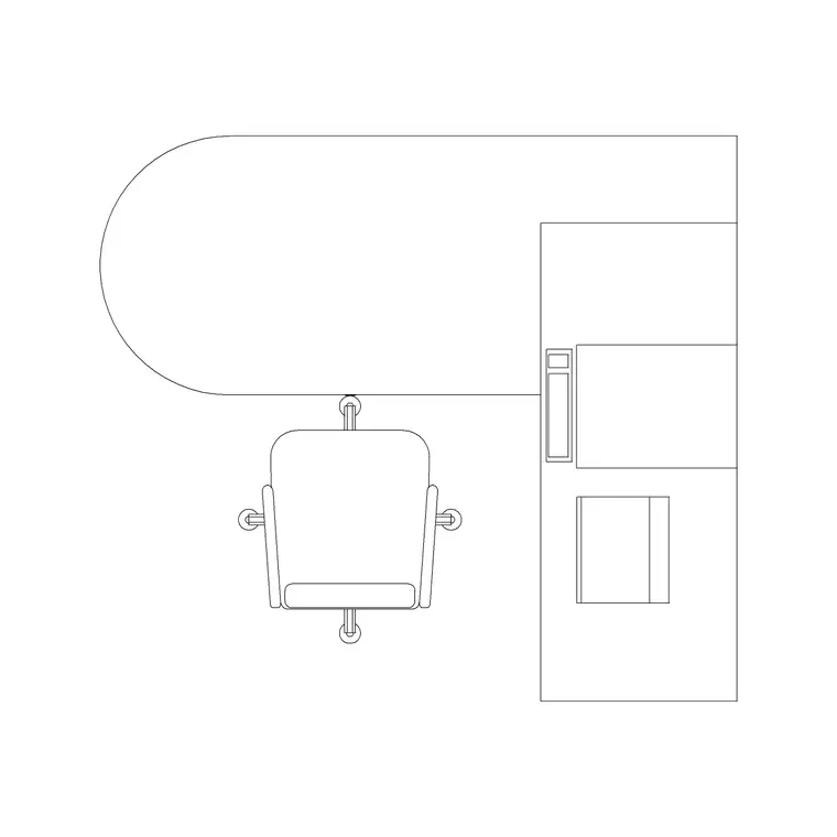 Doctor Table DWG CAD block thumbnail — medical drawing