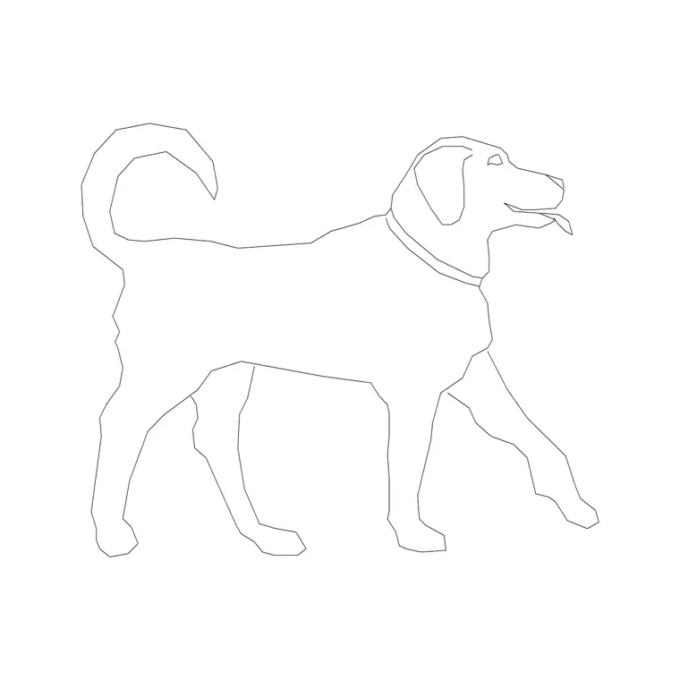 Dog 2 DWG CAD block thumbnail — animals drawing